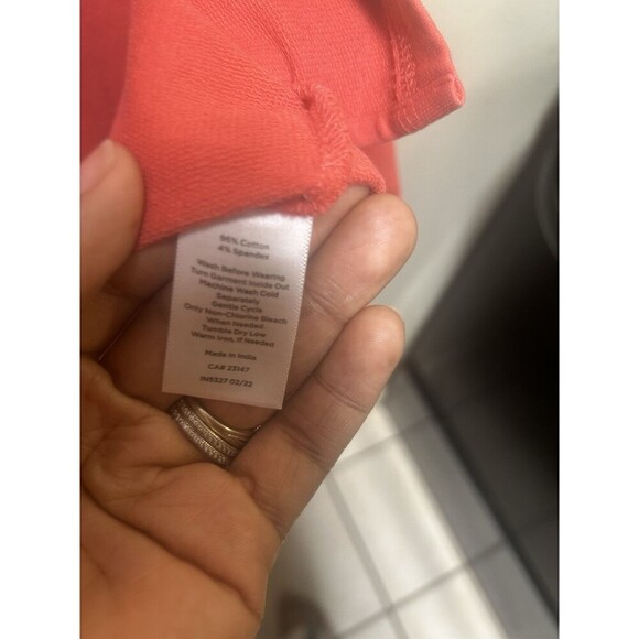 T By Talbots PIigment Dyed Terry Dress With Pocket size medium  orange red - Picture 2 of 8